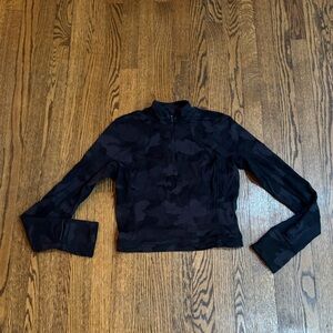 Lululemon Black Camouflage Long Sleeve Top